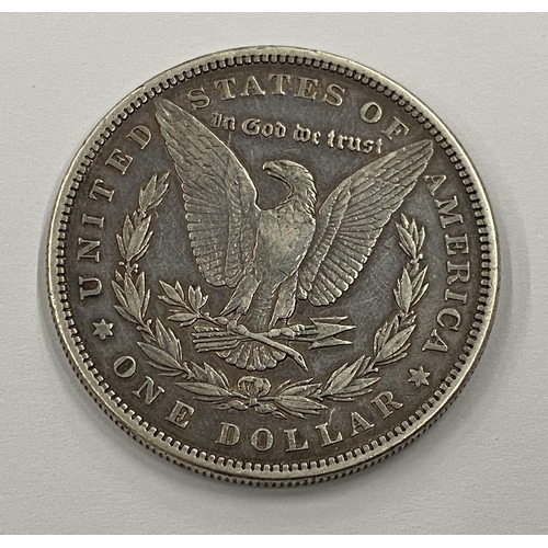 374 - A UNITED STATES OF AMERICA 1885 SILVER MORGAN ONE DOLLAR COIN