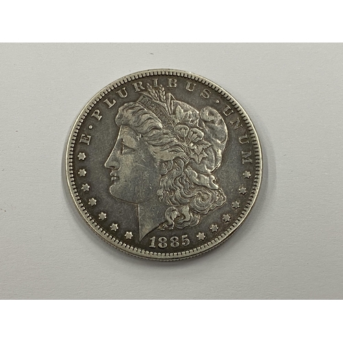 374 - A UNITED STATES OF AMERICA 1885 SILVER MORGAN ONE DOLLAR COIN