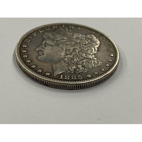 374 - A UNITED STATES OF AMERICA 1885 SILVER MORGAN ONE DOLLAR COIN