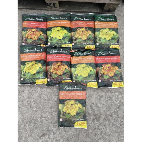 232 - TEN 2KG BAGS OF J ARTHUR BOWERS MULTI PURPOSE COMPOST NO VAT