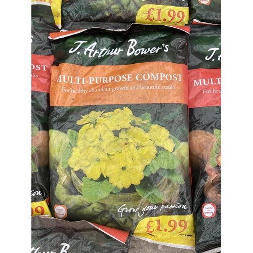 232 - TEN 2KG BAGS OF J ARTHUR BOWERS MULTI PURPOSE COMPOST NO VAT