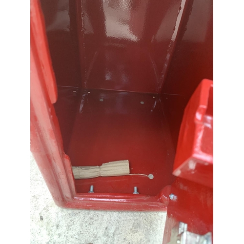 52 - A RED POST BOX WITH KEYS + VAT