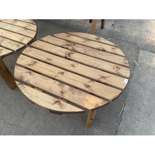 277 - TWO AS NEW, EX DISPLAY CHARLES TAYLOR GARDEN TABLES + VAT