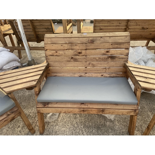 284 - AN AS NEW EX DISPLAY CHARLES TAYLOR PATIO SEATING SET COMPRISING OF TWO CHAIRS, A TWO SEATER BENCH, ... 