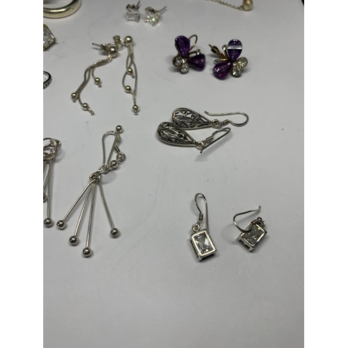 531 - TEN VARIOUS PAIRS OF SILVER EARRINGS