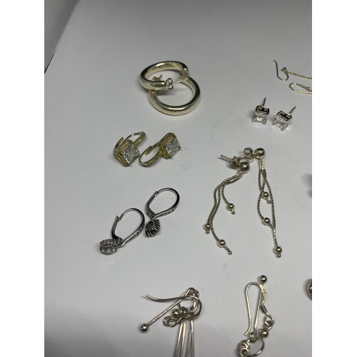 531 - TEN VARIOUS PAIRS OF SILVER EARRINGS