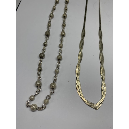 532 - FOUR SILVER NECKLACES