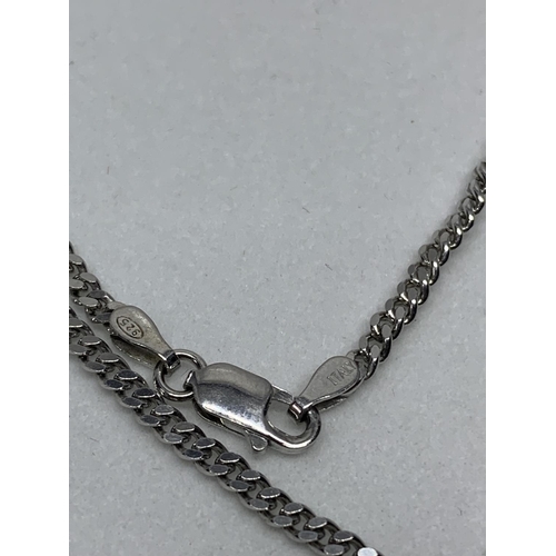 536 - A SILVER NECKLACE WITH HALLMARKED BIRMINGHAM SILVER LOCKET IN A PRESENTATION BOX