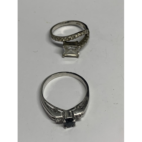 574 - FOUR VARIOUS SILVER RINGS