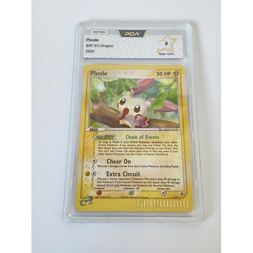 103 - A GRADED POKEMON CARD -PLUSLE 8/97 EX DRAGON - PCA GRADE - 9