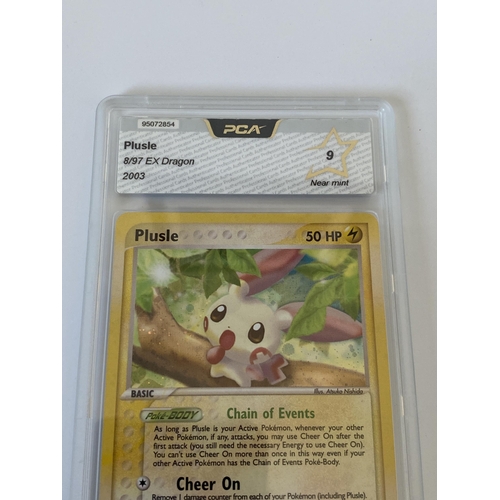 103 - A GRADED POKEMON CARD -PLUSLE 8/97 EX DRAGON - PCA GRADE - 9