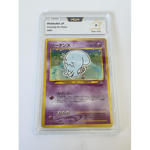 108 - A JAPANESE GRADED POKEMON CARD -WOBBUFFET CROSSING THE RUINS - PCA GRADE - 9