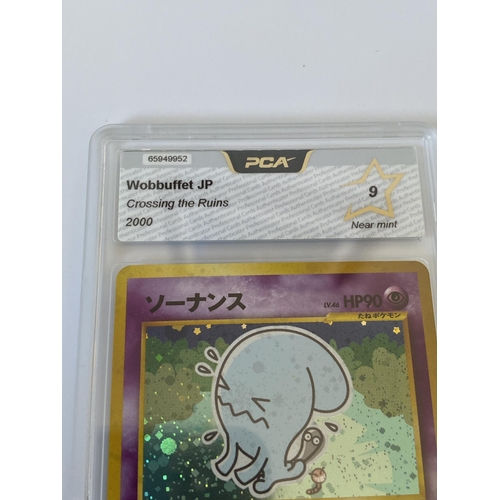 108 - A JAPANESE GRADED POKEMON CARD -WOBBUFFET CROSSING THE RUINS - PCA GRADE - 9