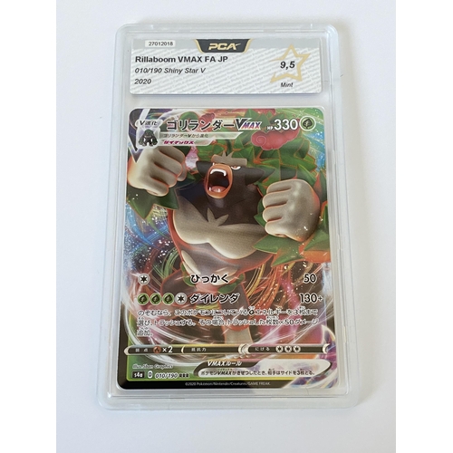 120 - A JAPANESE GRADED POKEMON CARD -RILLABOOM VMAX FA010/190 SHINY STAR - PCA GRADE - 9.5