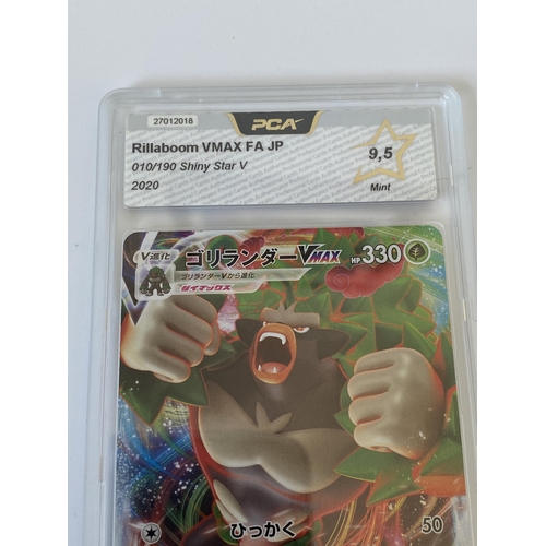 120 - A JAPANESE GRADED POKEMON CARD -RILLABOOM VMAX FA010/190 SHINY STAR - PCA GRADE - 9.5