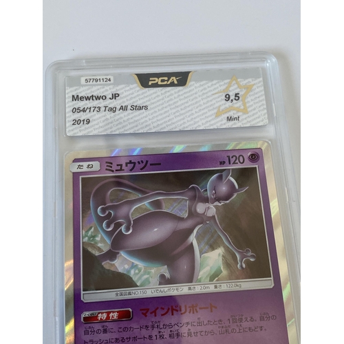 123 - A JAPANESE GRADED POKEMON CARD -MEWTWO 054/173 TAG ALL STARS - PCA GRADE - 9.5