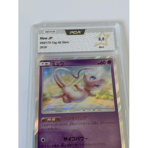 124 - A JAPANESE GRADED POKEMON CARD -MEW 055/173 TAG ALL STARS - PCA GRADE - 9.5