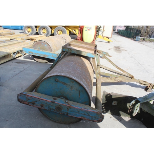 239 - A PAIR OF DRAG BALLAST LAND ROLLERS + VAT