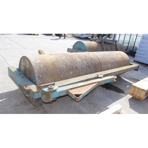 239 - A PAIR OF DRAG BALLAST LAND ROLLERS + VAT