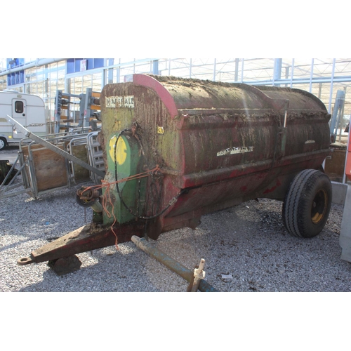 244 - A MARSHALL 70 BARREL MANURE SPREADER HAS A NEW BEARING AT THE REAR FROM A LOCAL DISPERSAL + VAT