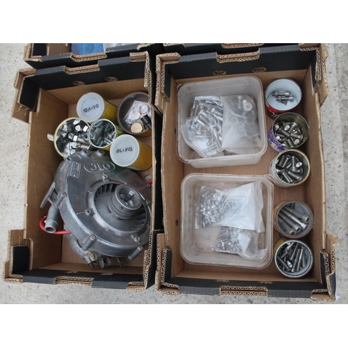 29 - 4 BOXES OF VARIOUS TOOLS INCLUDING NUTS AND BOLTS ETC  NO VAT