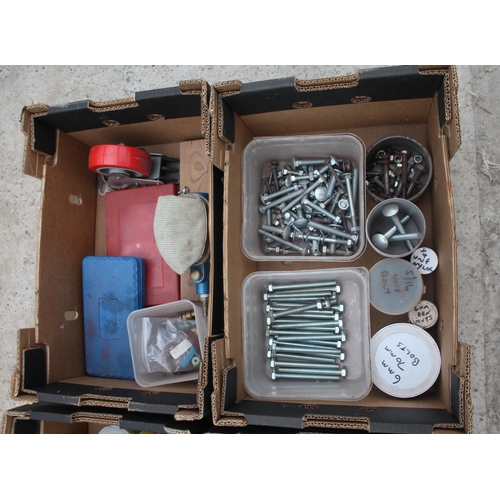 29 - 4 BOXES OF VARIOUS TOOLS INCLUDING NUTS AND BOLTS ETC  NO VAT