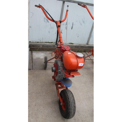 47 - GARDEN ROTAVATOR WITH SPARES (NO MAKE OR MODEL)  NO VAT