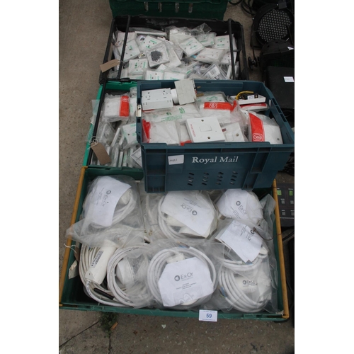 59 - 4 BOXES OF ELECTRICAL SWITCHES   NO VAT