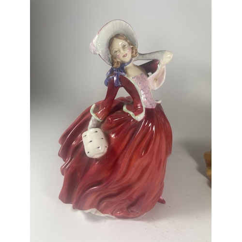 709 - TWO ROYAL DOULTON LADY FIGURES - AUTUMN BREEZES HN1934 & KIRSTY (SECONDS) HN2381