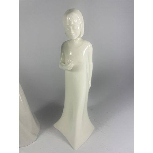 740 - TWO LADY FIGURES TO INCLUDE A ROYAL WORCESTER MOMENTS WITH LOVE FIGURE