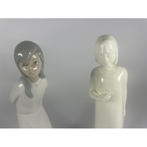 740 - TWO LADY FIGURES TO INCLUDE A ROYAL WORCESTER MOMENTS WITH LOVE FIGURE