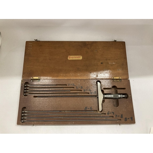 28 - A VINTAGE CASED STARRETT, SCOTLAND, MICROMETER ENGINEERS SET