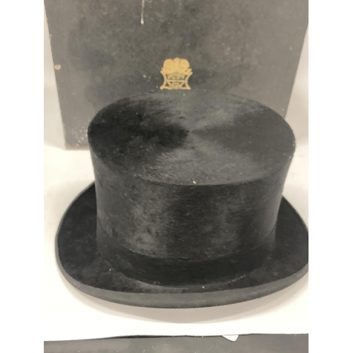 48 - A VINTAGE CASED BATTERSBY & CO, LONDON TOP HAT