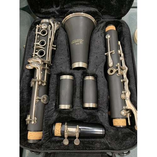 157 - AN SMS ACADEMY BLACK CLARINET IN A FITTED SOFT CASE