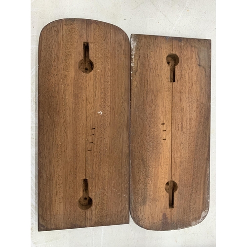 210 - TWO VINTAGE MAHOGANY DOOR FINGER PLATES