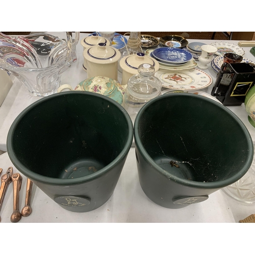 250 - A PAIR OF GREEN PERRIER-JOUET CHAMPAGNE BUCKETS