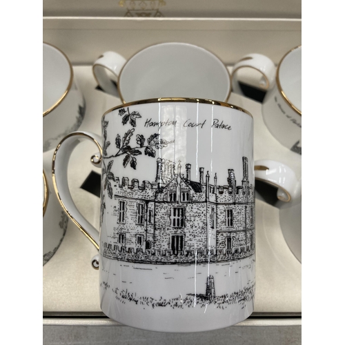 807 - A BOXED SET OF GOODWIN CHINA BUCKINGHAM PALACE MUGS