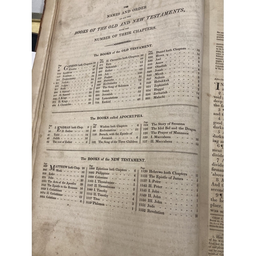 826 - A LARGE ANTIQUARIAN BIBLE OVER 200YEARS OLD PUBLISHED BY NUTTALL, FISHER AND DIXON, LIVERPOOL, 1813