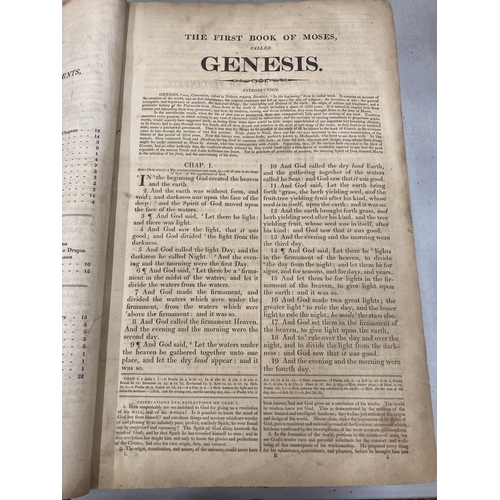 826 - A LARGE ANTIQUARIAN BIBLE OVER 200YEARS OLD PUBLISHED BY NUTTALL, FISHER AND DIXON, LIVERPOOL, 1813