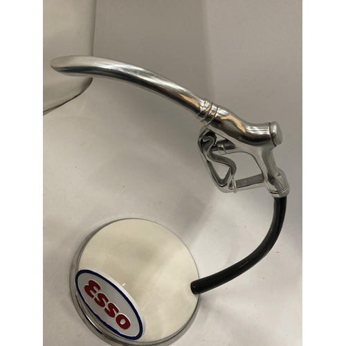 855 - A CHROME ESSO PETROL PUMP HANDLE HEIGHT 32CM