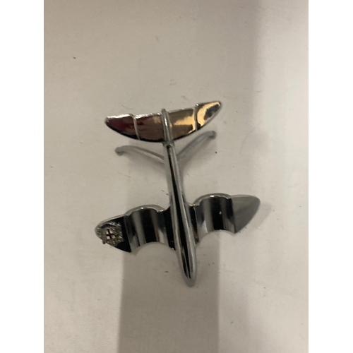 862 - A CHROME AEROPLANE PEN STAND