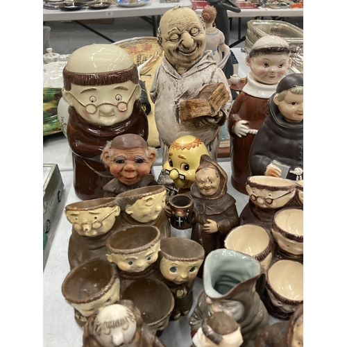 872 - A LARGE COLLECTION OF VINTAGE MONK FIGURES