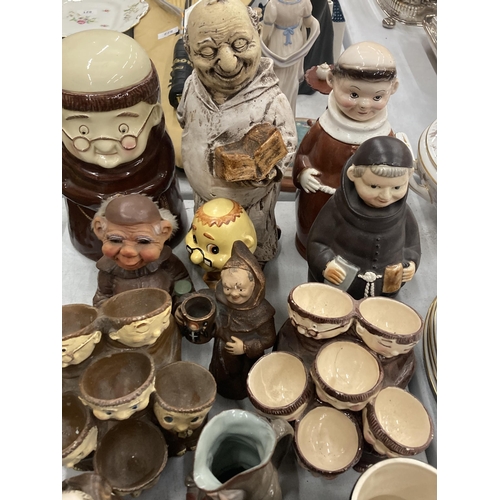 872 - A LARGE COLLECTION OF VINTAGE MONK FIGURES