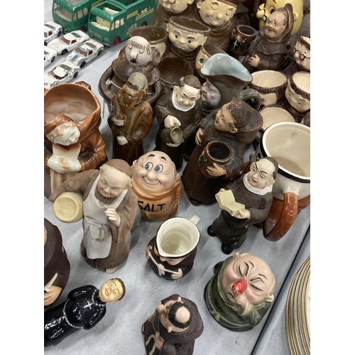 872 - A LARGE COLLECTION OF VINTAGE MONK FIGURES