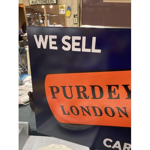 902A - A PURDEY CARTRIDGES, LONDON METAL SIGN 70CM X 50CM