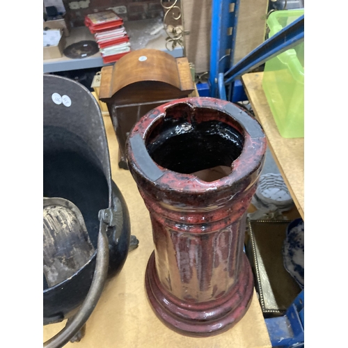 913 - A VINTAGE GLAZED CHIMNEY STACK HEIGHT 43CM