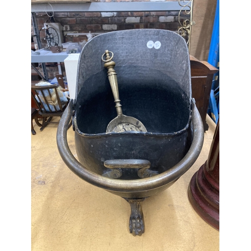 914 - A VINTAGE COAL BUCKET AND SHOVEL