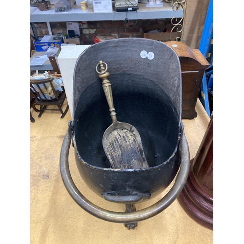 914 - A VINTAGE COAL BUCKET AND SHOVEL