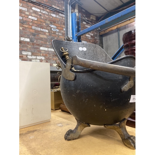 914 - A VINTAGE COAL BUCKET AND SHOVEL