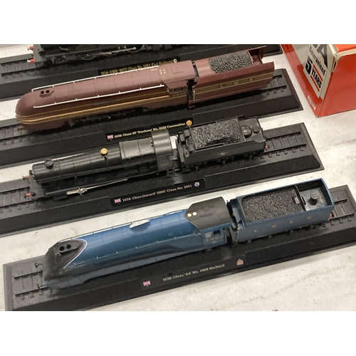 928 - FOUR BRITISH TRAIN MODELS TO INCLUDE MALLARD, CHURCHWOOD, DUCHESS AND EARL BATHURST